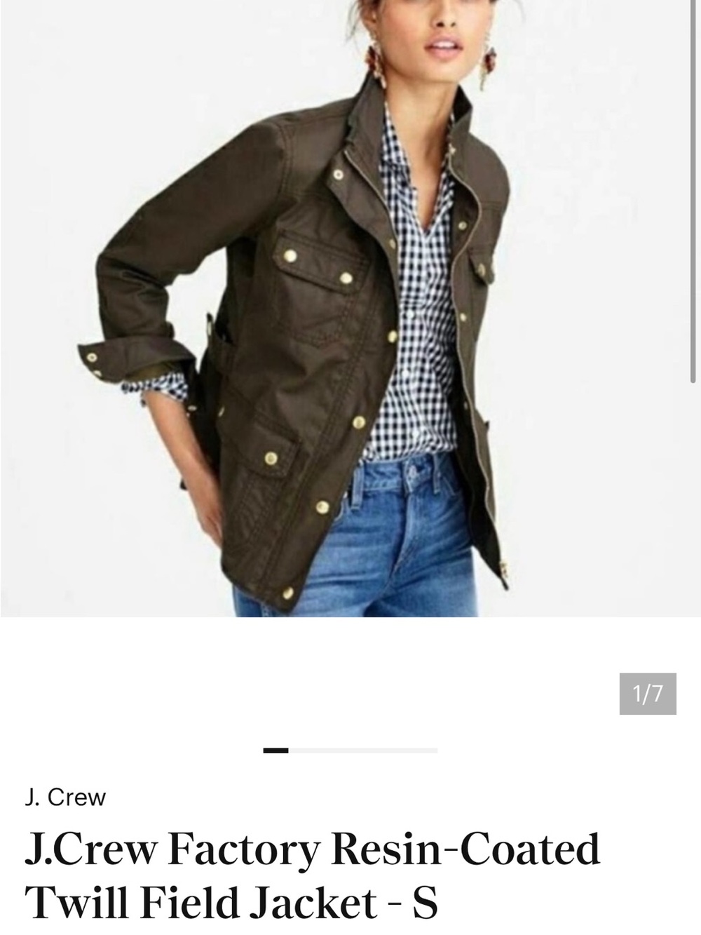 J.Crew | Downtown Field Jacket | Forest Green Utility Military Jacket | XS - Picture 6 of 14